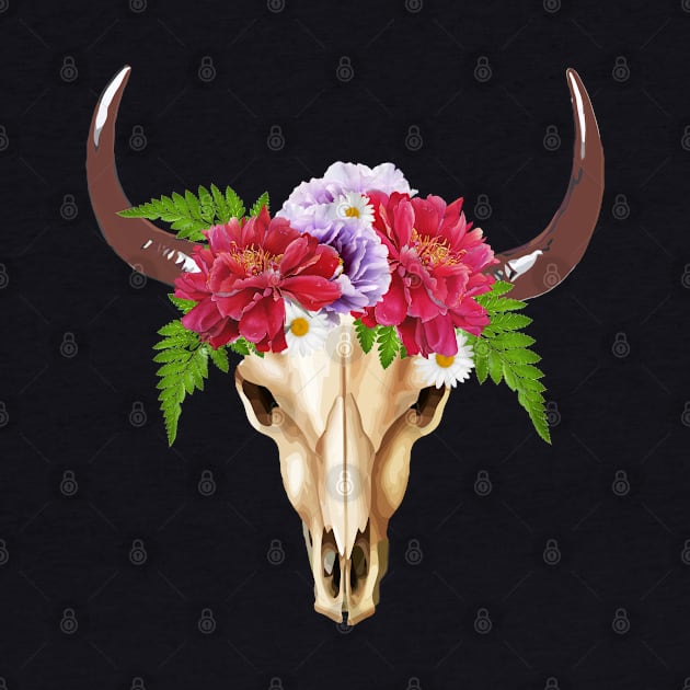 Cow skull floral 11 by Collagedream